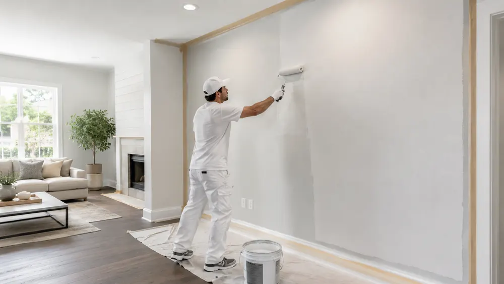 Interior painting in moderne woonkamer